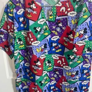 Disney MICKEY MOUSE MINNIE scrub top shirt therapist medical nurse medium